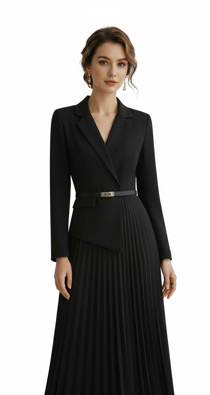 Women's Luxury French V-neck Suit Dress