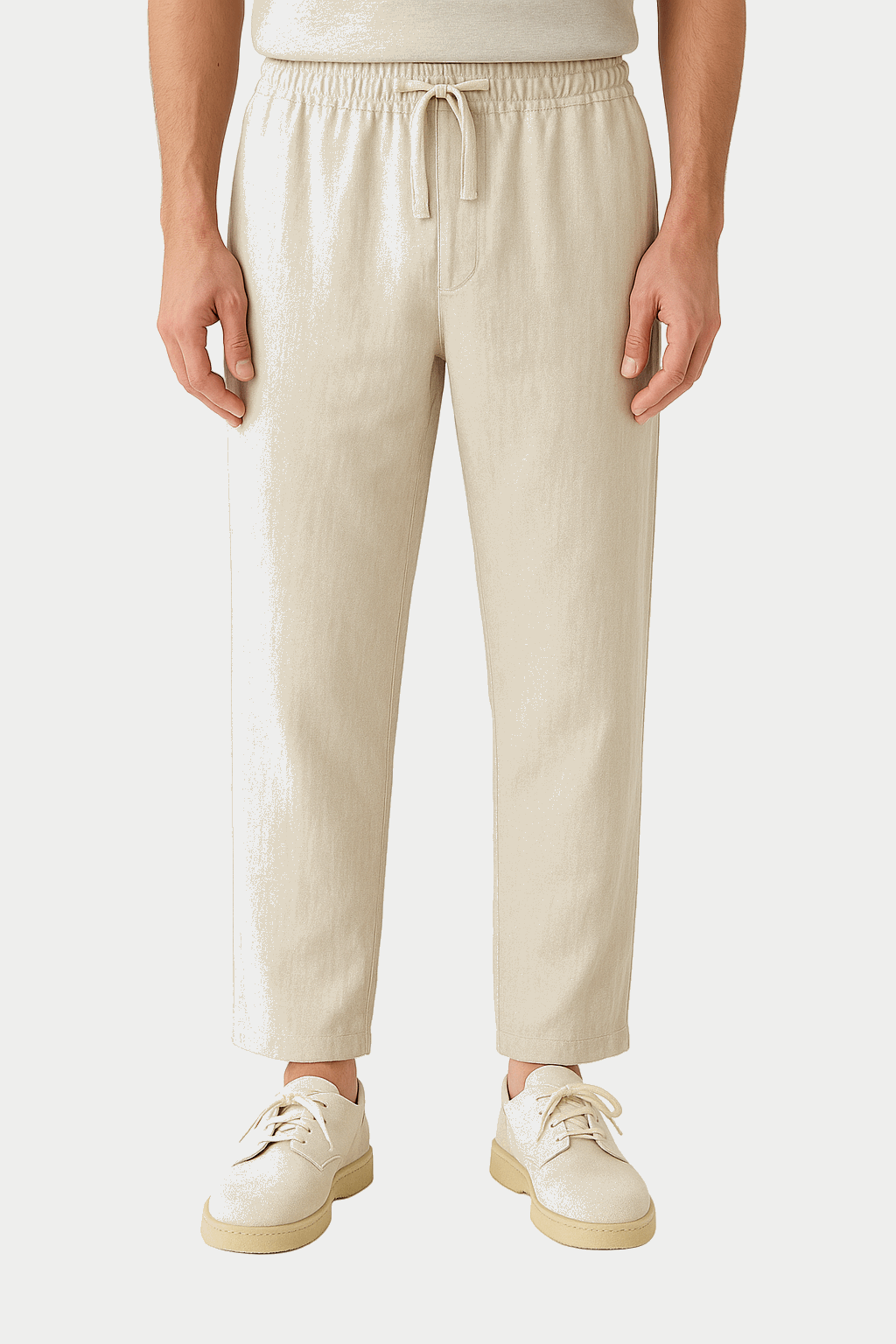 Linen Straight-Leg Trousers 