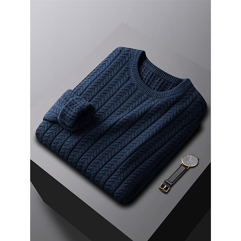 Men’s Thick Cotton Fur-Lined Sweater