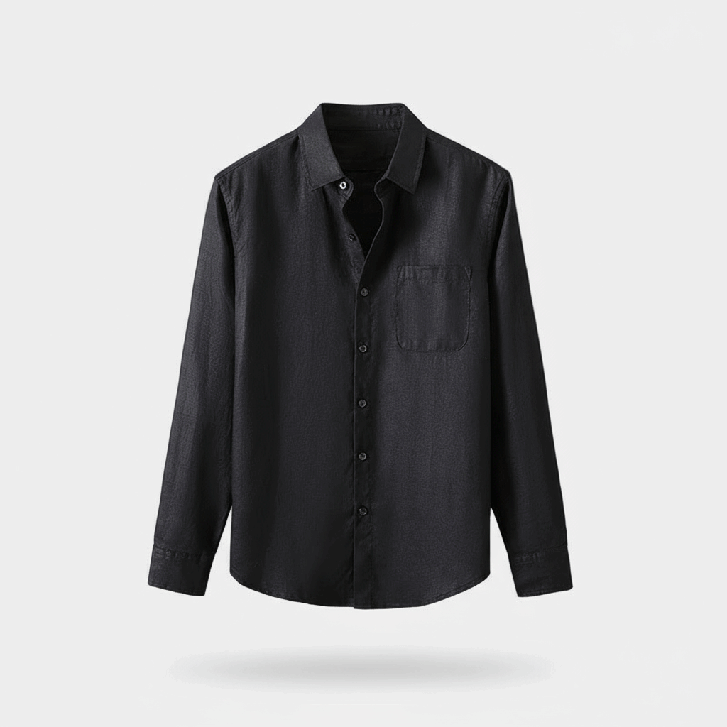 Standing Collar Linen Shirt