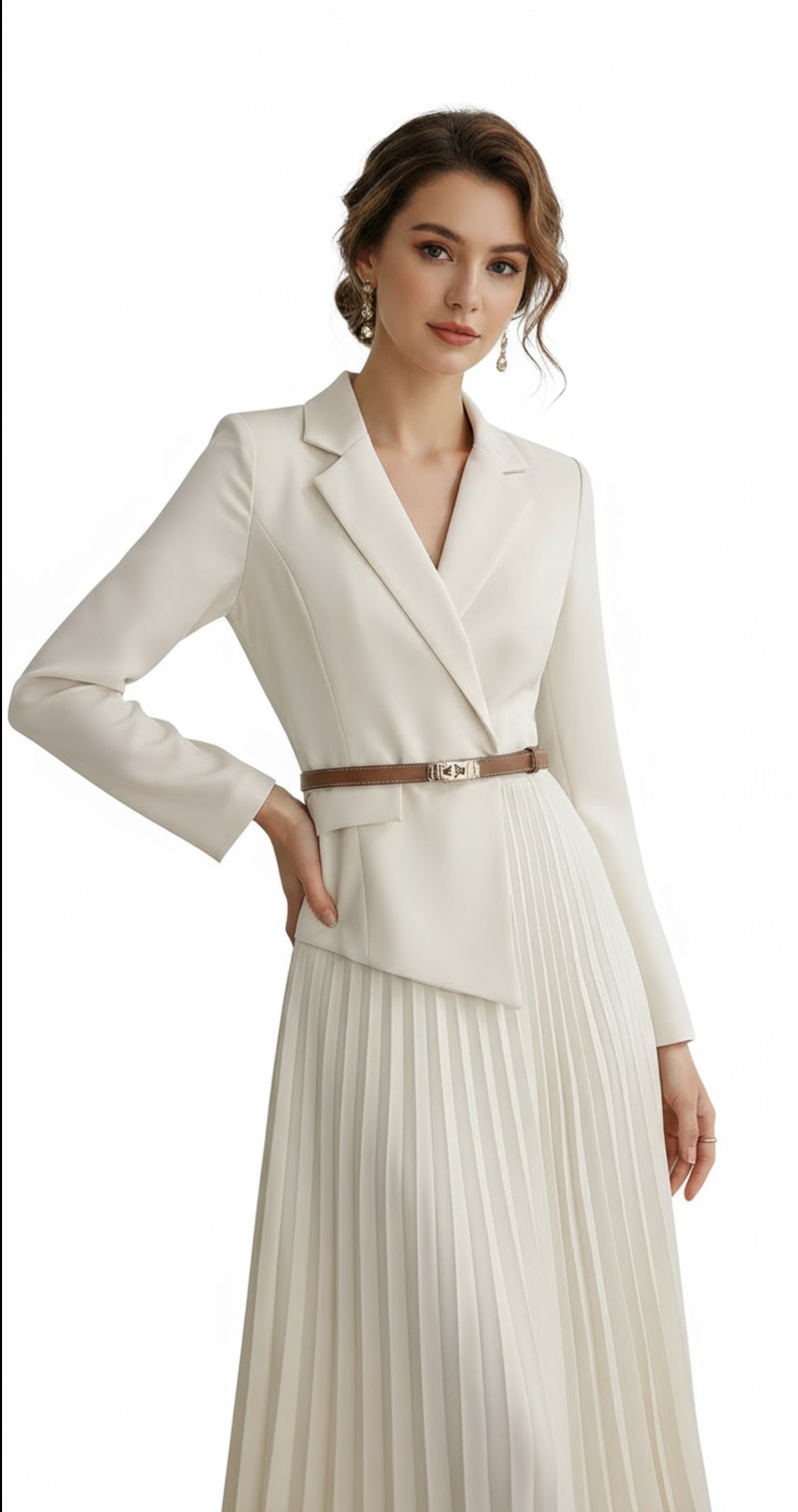 Women's Luxury French V-neck Suit Dress