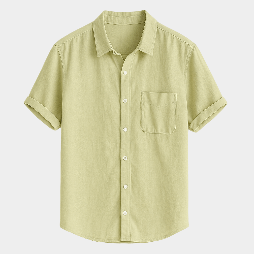 Short-Sleeve Pure Linen Shirt