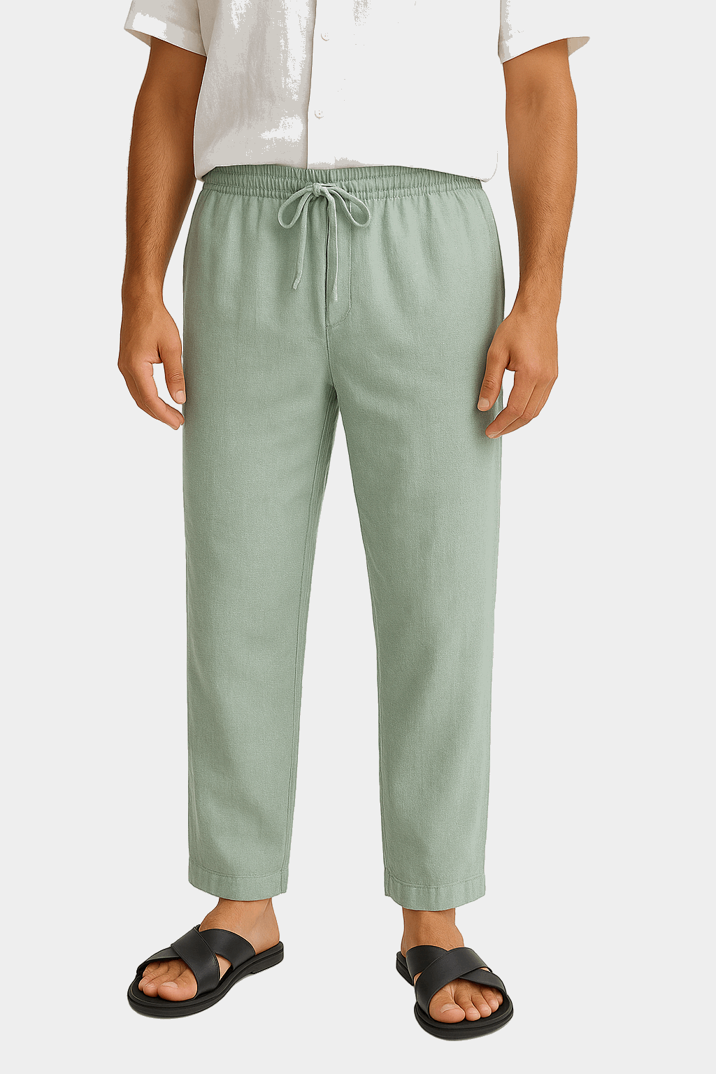Linen Straight-Leg Trousers 