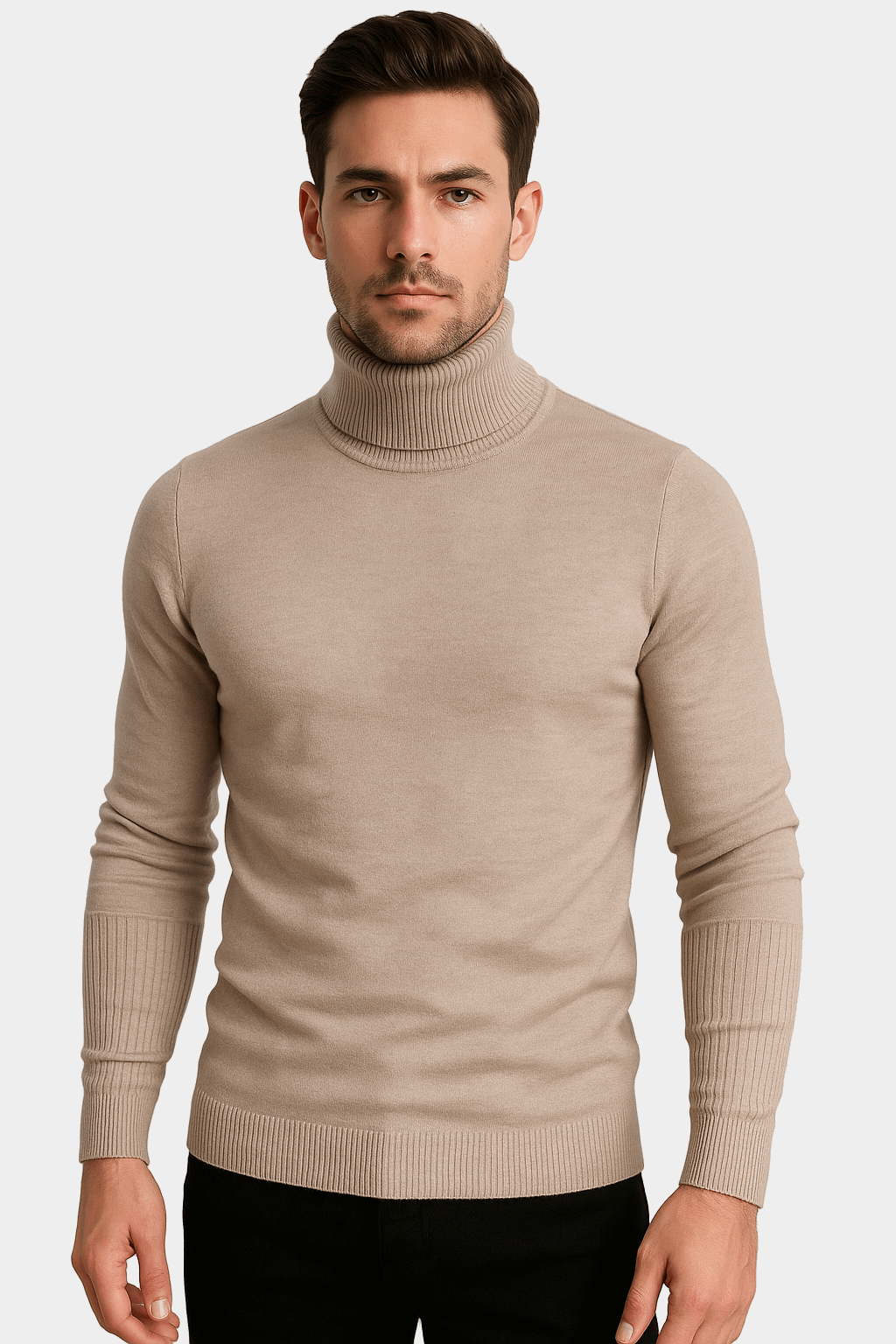 Solid color turtleneck sweater
