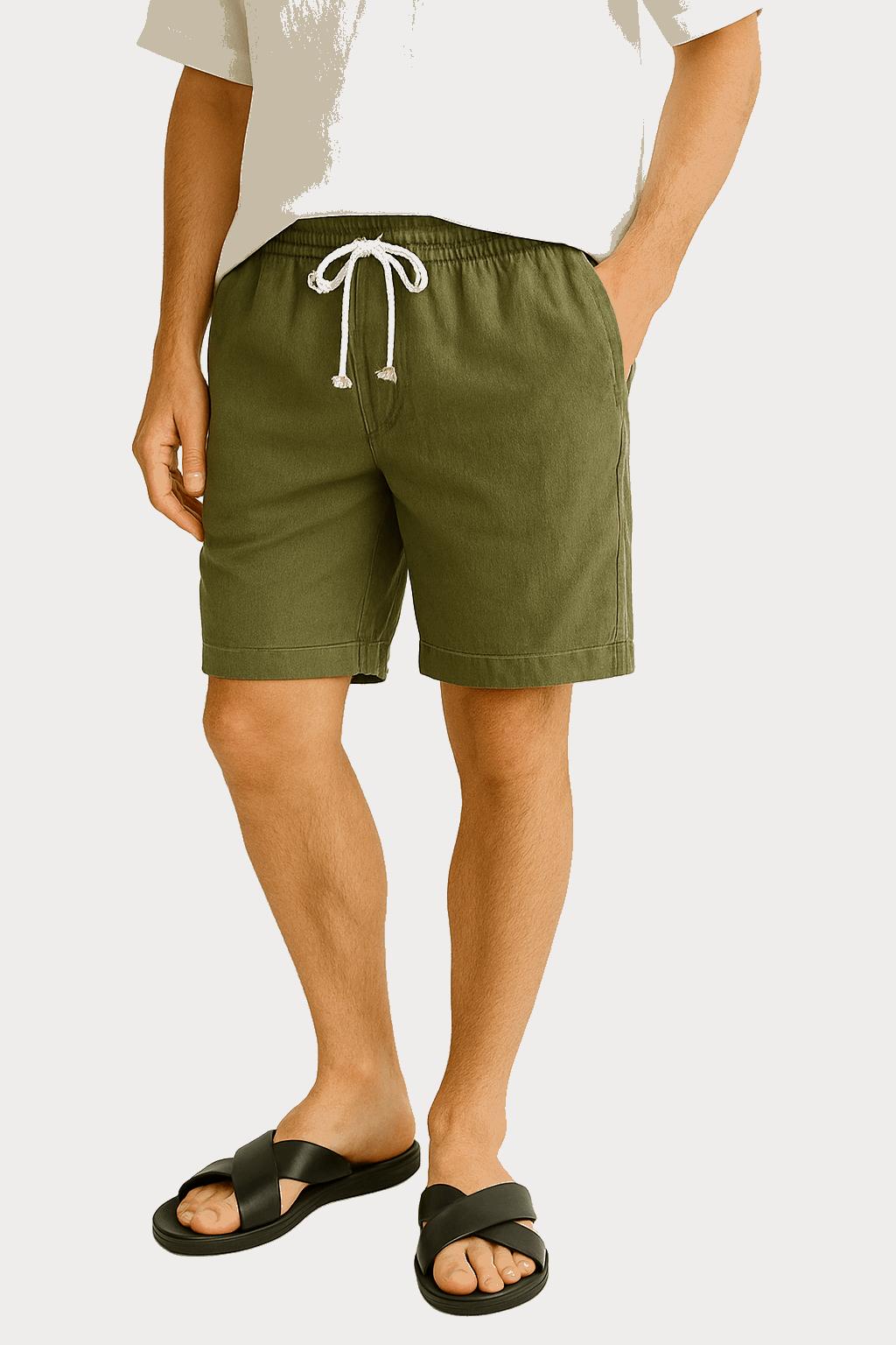 Relaxed-Fit Cotton-Linen Shorts
