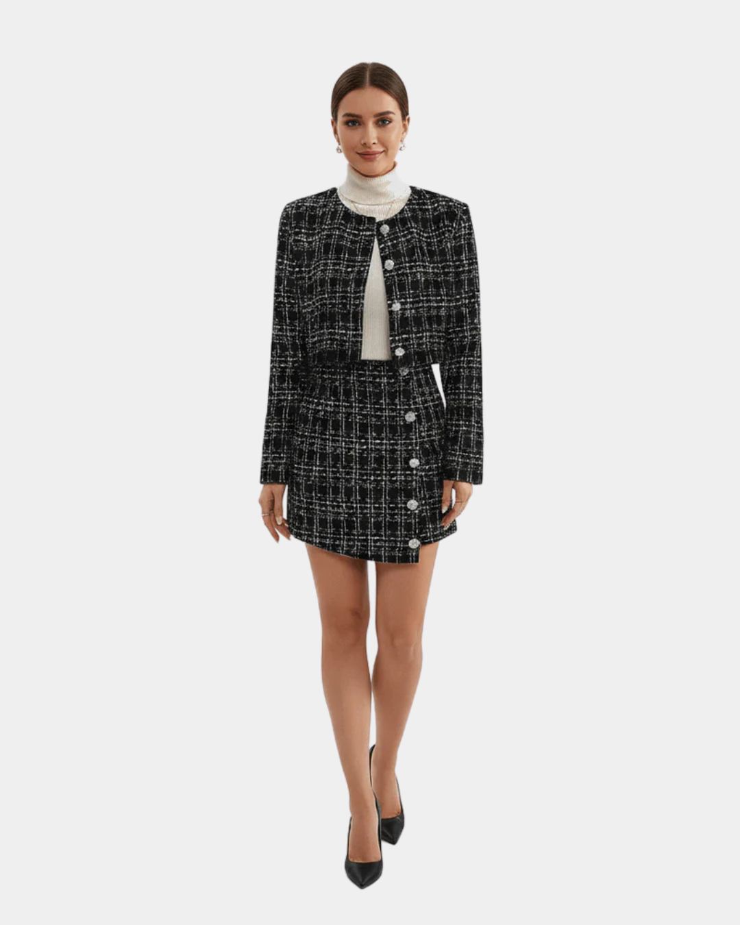 Classic Knit Jacket & Skirt Set