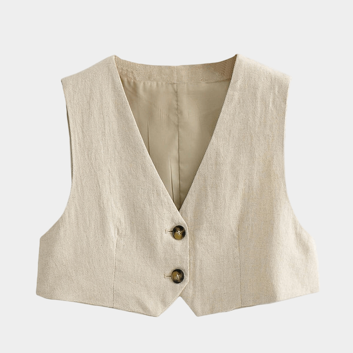 Linen Bow Vest