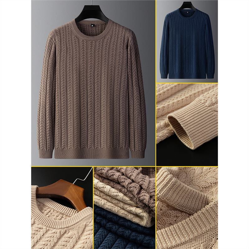 Men’s Thick Cotton Fur-Lined Sweater