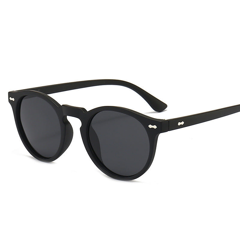 New Polarized Round Fashion Small Frame Rice Nail Sunglasses