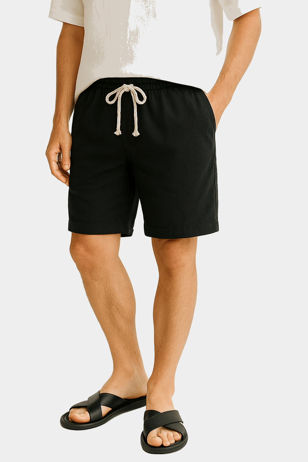Relaxed-Fit Cotton-Linen Shorts