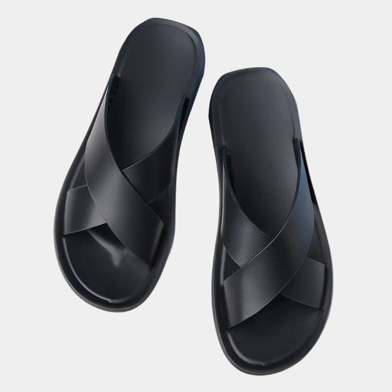 Classic Leather Slide Slippers