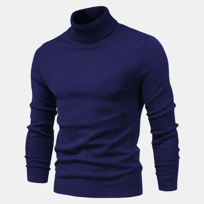 Solid color turtleneck sweater