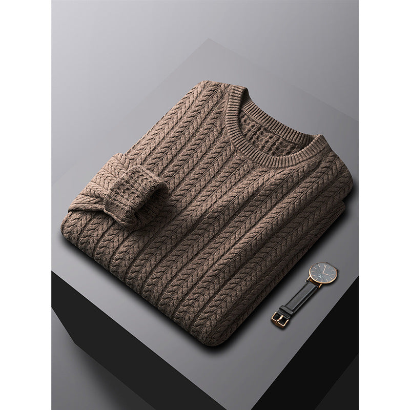 Men’s Thick Cotton Fur-Lined Sweater