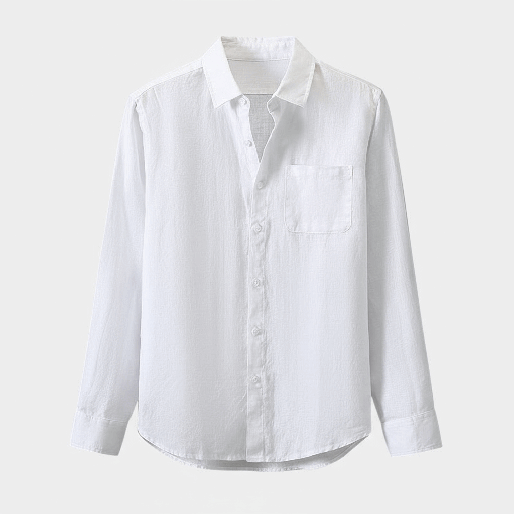 Standing Collar Linen Shirt