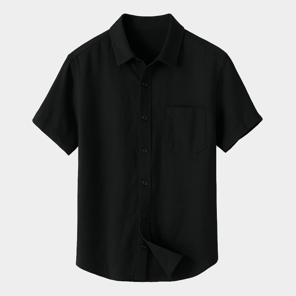 Short-Sleeve Pure Linen Shirt for Men
