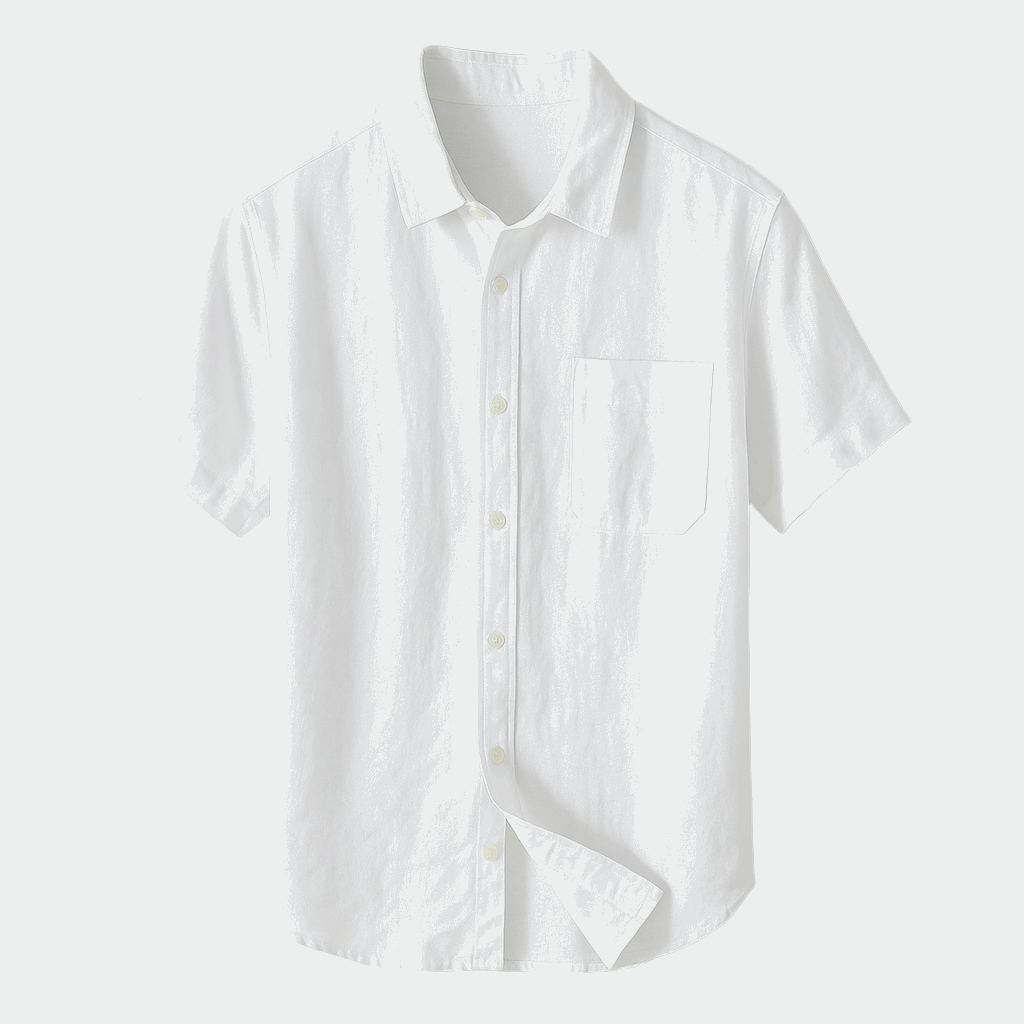 Short-Sleeve Pure Linen Shirt
