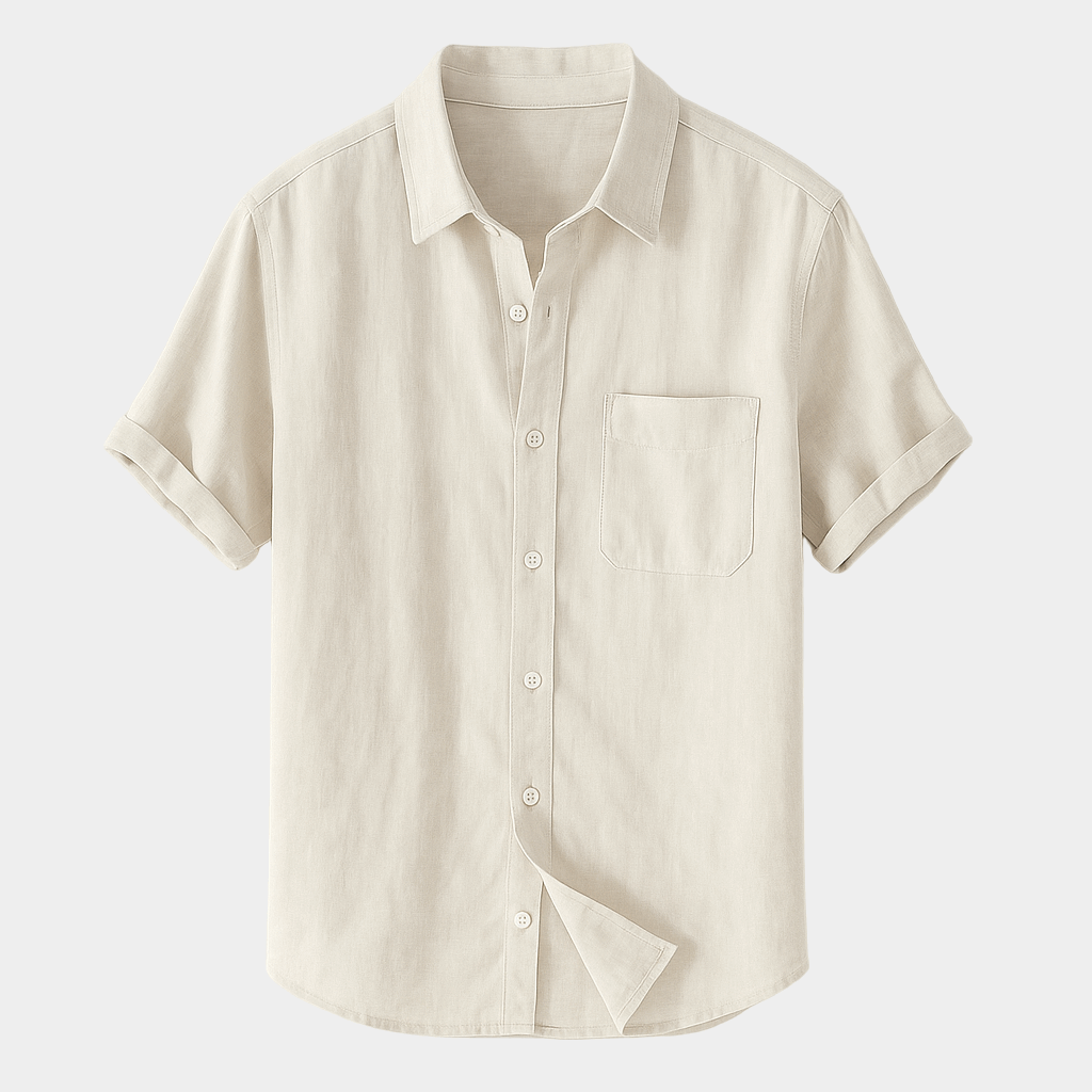 Short-Sleeve Pure Linen Shirt