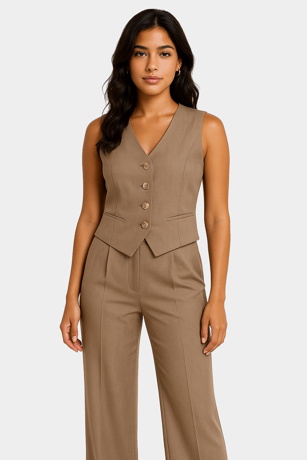 V-Neck Sleeveless Suit Vest