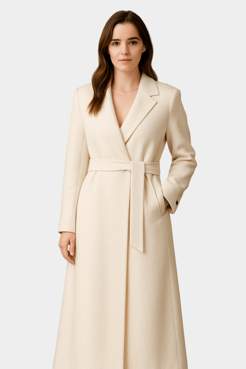 Vintage French Lace-Up Wool Coat