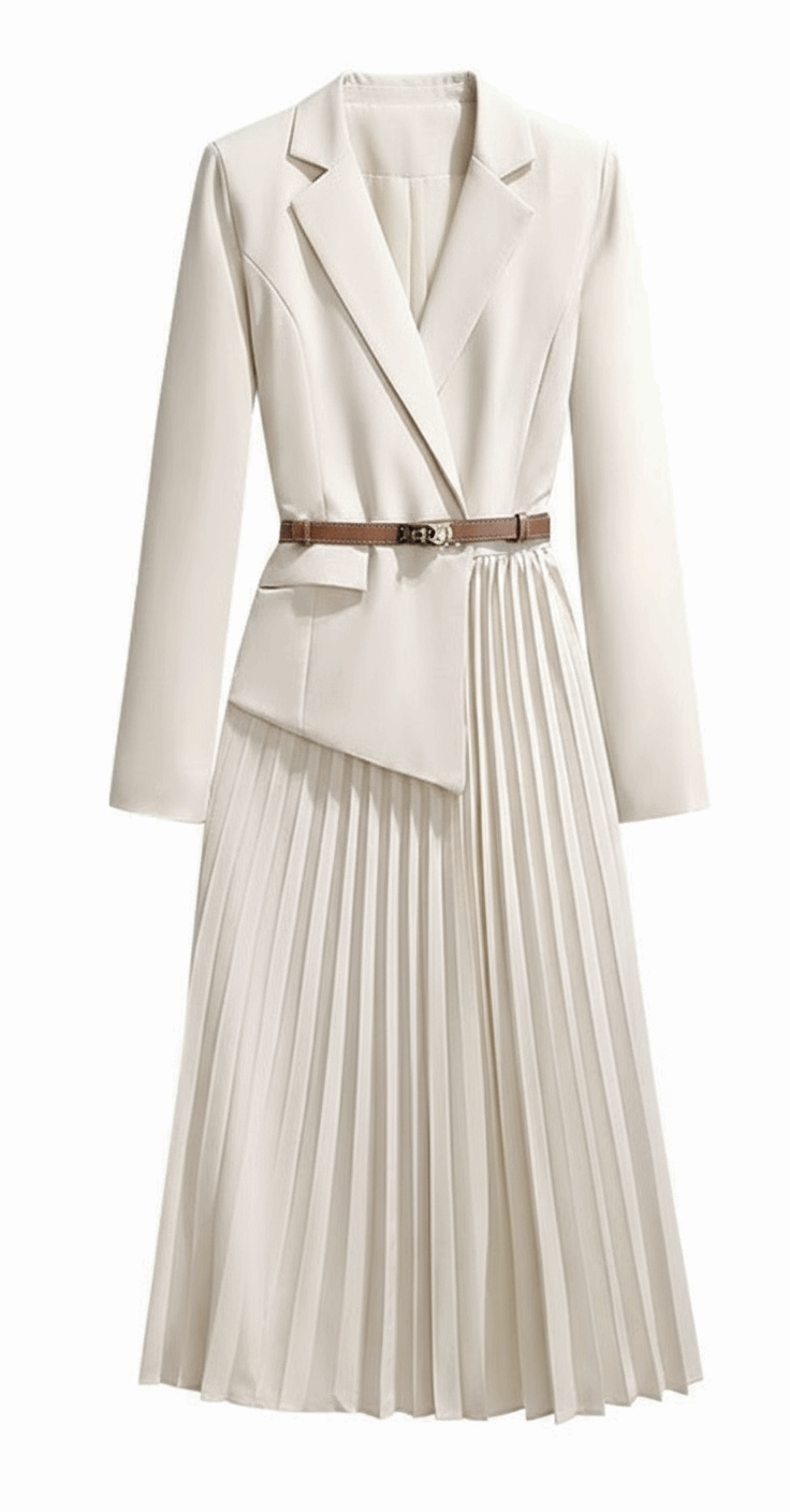 Women's Luxury French V-neck Suit Dress