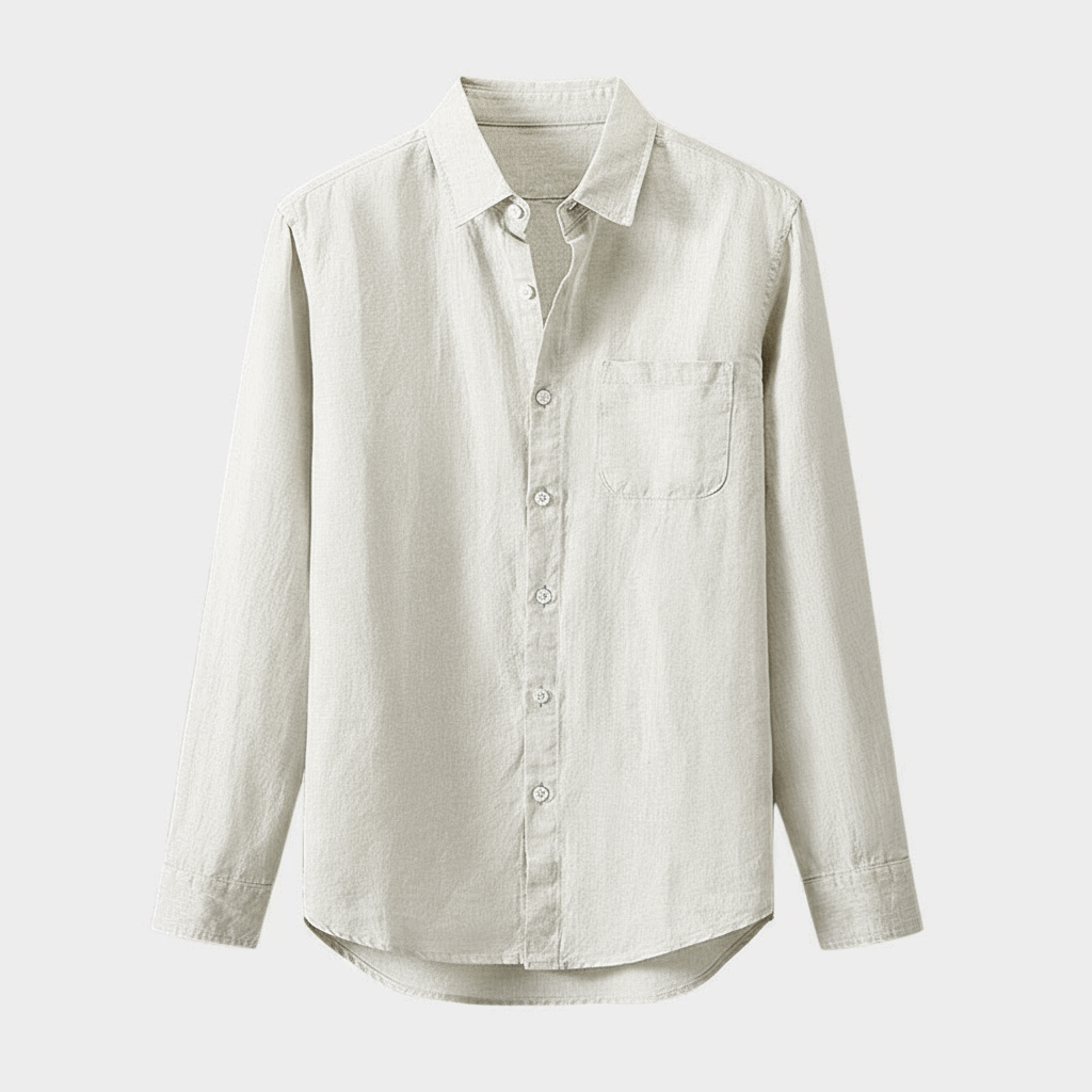 Standing Collar Linen Shirt