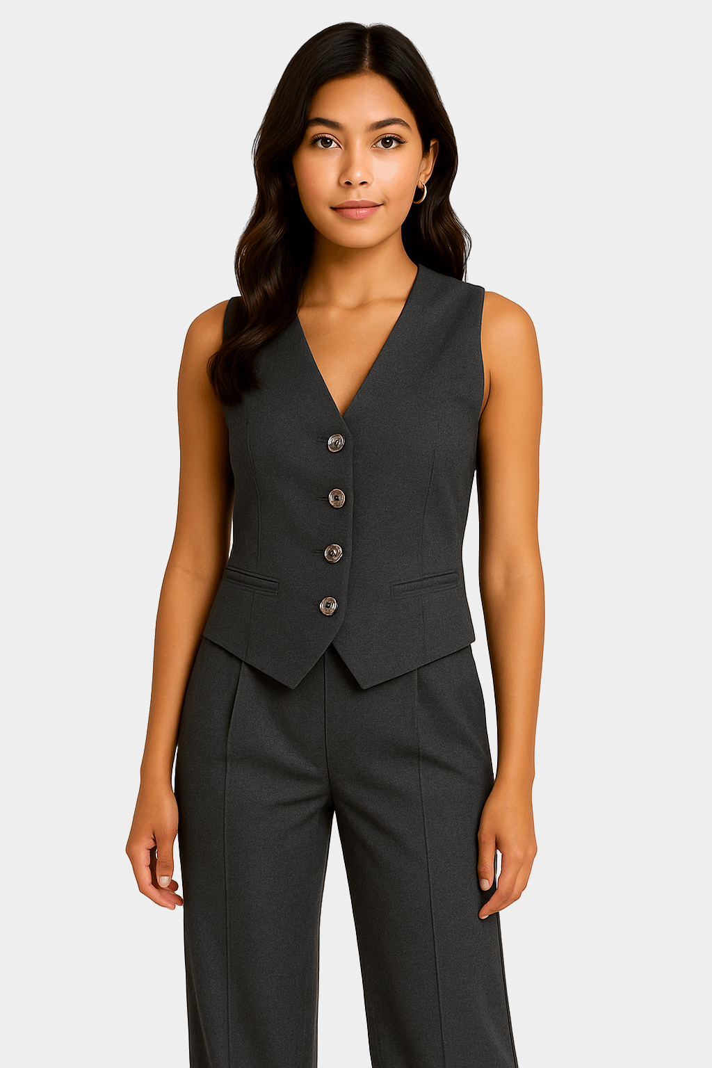 V-Neck Sleeveless Suit Vest