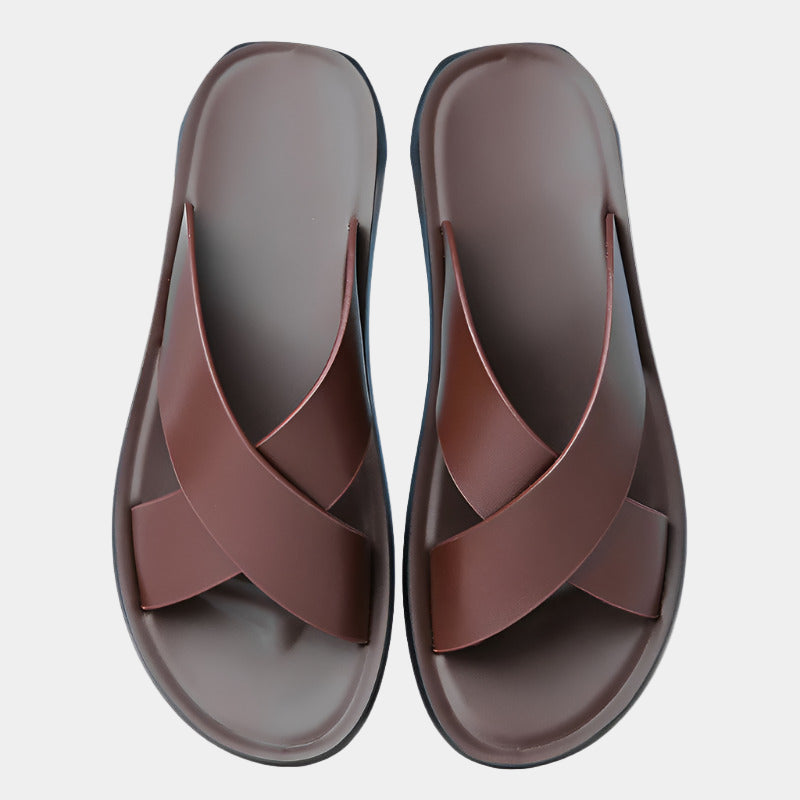 Classic Leather Slide Slippers
